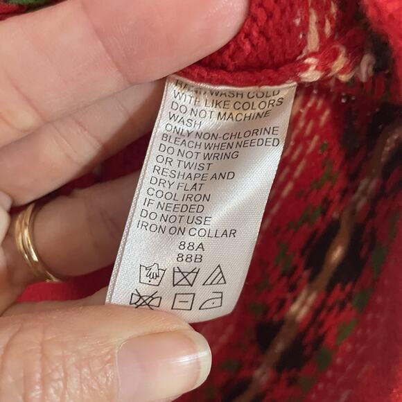 VTG AMBRA Christmas Sweater Vest Women XL Red Embroidered Snowman Faux Fur - Picture 5 of 6